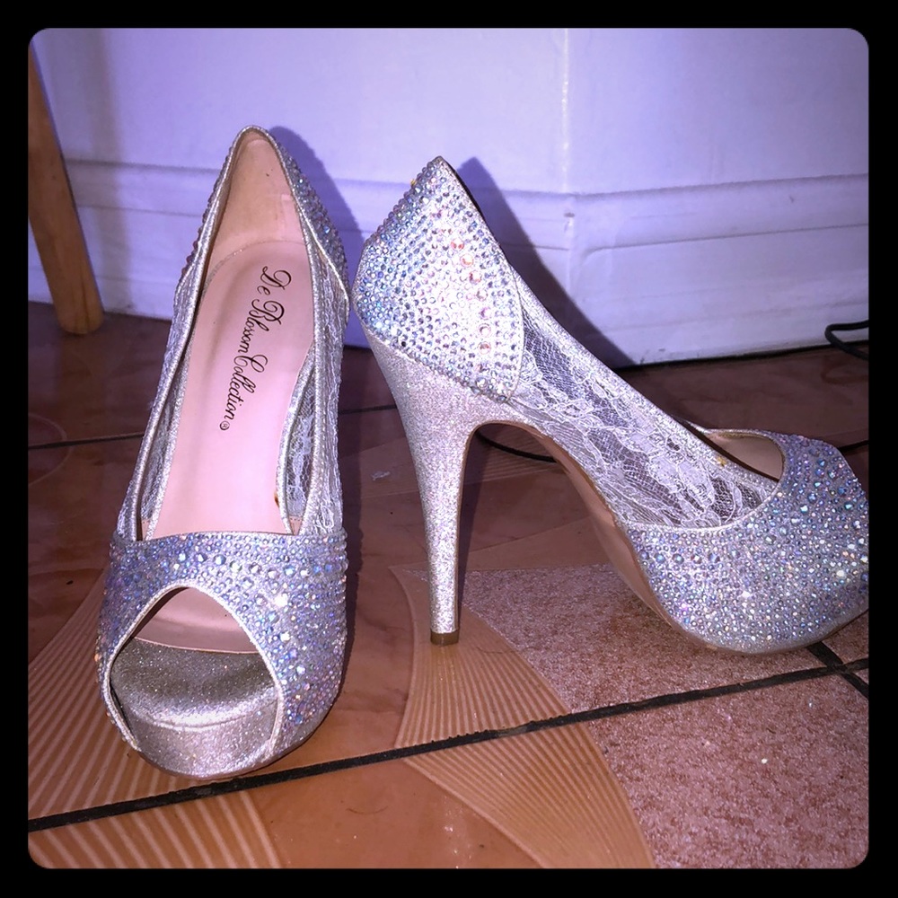 Silver studded high heels
